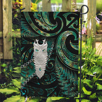New Zealand Aotearoa Garden Flag Maori Tane Te Waiora Paua Shell Glitter Green