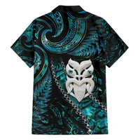 New Zealand Aotearoa Hawaiian Shirt Maori Wheku Paua Shell Glitter Turquoise LT05 - Polynesian Pride
