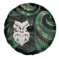 New Zealand Aotearoa Spare Tire Cover Maori Wheku Paua Shell Glitter Green