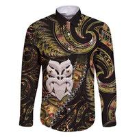 New Zealand Aotearoa Family Matching Long Sleeve Bodycon Dress and Hawaiian Shirt Maori Wheku Paua Shell Glitter Gold