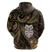 New Zealand Aotearoa Hoodie Maori Wheku Paua Shell Glitter Gold LT05 - Polynesian Pride
