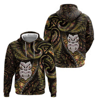 New Zealand Aotearoa Hoodie Maori Wheku Paua Shell Glitter Gold LT05 - Polynesian Pride
