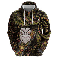 New Zealand Aotearoa Hoodie Maori Wheku Paua Shell Glitter Gold LT05 - Polynesian Pride