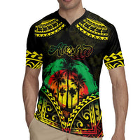Aloha Tropical Palm Trees Rugby Jersey Reggae Polynesian Pattern