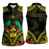 Aloha Tropical Palm Trees Women Sleeveless Polo Shirt Reggae Polynesian Pattern LT05 - Polynesian Pride