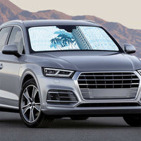 Fiji Regatta Auto Sun Shade Palm Tree Tapa Pattern - Polynesian Pride