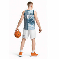 Custom Fiji Regatta Basketball Jersey Palm Tree Tapa Pattern - Polynesian Pride