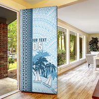 Fiji Regatta Door Cover Palm Tree Tapa Pattern - Polynesian Pride