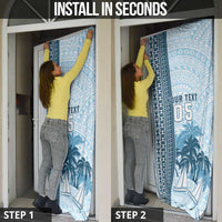 Fiji Regatta Door Cover Palm Tree Tapa Pattern - Polynesian Pride