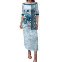 Custom Fiji Regatta Family Matching Puletasi and Hawaiian Shirt Palm Tree Tapa Pattern - Polynesian Pride