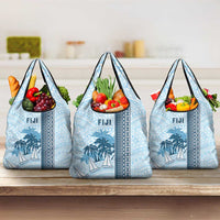 Fiji Regatta Grocery Bag Palm Tree Tapa Pattern LT05 3-pack One Size Blue - Polynesian Pride