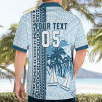 Custom Fiji Regatta Hawaiian Shirt Palm Tree Tapa Pattern - Polynesian Pride
