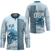 Custom Fiji Regatta Hockey Jersey Palm Tree Tapa Pattern LT05 - Polynesian Pride