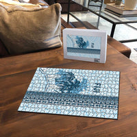 Fiji Regatta Puzzle Palm Tree Tapa Pattern - Polynesian Pride