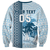 Custom Fiji Regatta Sweatshirt Palm Tree Tapa Pattern - Polynesian Pride