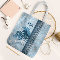 Fiji Regatta Tote Bag Palm Tree Tapa Pattern LT05 White Strap One Size Blue - Polynesian Pride