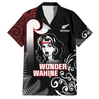 New Zealand Aotearoa Mana Wahine Family Matching Short Sleeve Bodycon Dress and Hawaiian Shirt LT05 Dad's Shirt - Short Sleeve Black - Polynesian Pride