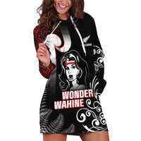 New Zealand Aotearoa Mana Wahine Hoodie Dress LT05 Black - Polynesian Pride