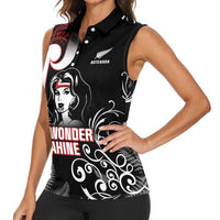 New Zealand Aotearoa Mana Wahine Women Sleeveless Polo Shirt LT05 - Polynesian Pride