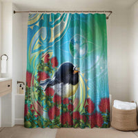 New Zealand Tomtit Bathroom Set Maori Koru With Pohutukawa Galaxy Style - Polynesian Pride