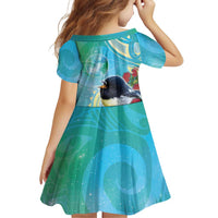New Zealand Tomtit Family Matching Summer Maxi Dress and Hawaiian Shirt Maori Koru With Pohutukawa Galaxy Style LT05 - Polynesian Pride