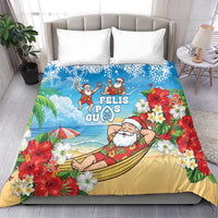 Guam Christmas Bedding Set Felis Pasgua Chilling Santa - Polynesian Pride