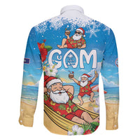 Guam Christmas Family Matching Off Shoulder Short Dress and Hawaiian Shirt Felis Pasgua Chilling Santa LT05 - Polynesian Pride