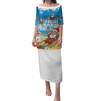Guam Christmas Family Matching Puletasi and Hawaiian Shirt Felis Pasgua Chilling Santa - Polynesian Pride