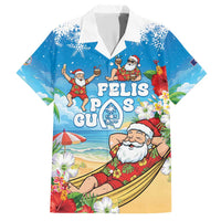 Guam Christmas Family Matching Short Sleeve Bodycon Dress and Hawaiian Shirt Felis Pasgua Chilling Santa - Polynesian Pride