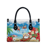 Guam Christmas Leather Bag Felis Pasgua Chilling Santa - Polynesian Pride