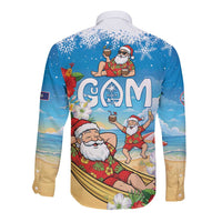 Guam Christmas Long Sleeve Button Shirt Felis Pasgua Chilling Santa - Polynesian Pride