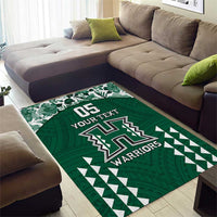 Custom Hawaii Football Area Rug Rainbow Warriors Tropical Vibes - Polynesian Pride