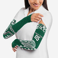Custom Hawaii Football Arm Sleeves Rainbow Warriors Tropical Vibes - Polynesian Pride
