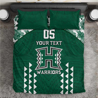 Custom Hawaii Football Bedding Set Rainbow Warriors Tropical Vibes - Polynesian Pride