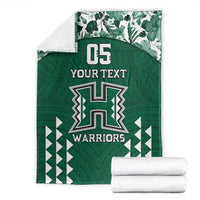 Custom Hawaii Football Blanket Rainbow Warriors Tropical Vibes - Polynesian Pride