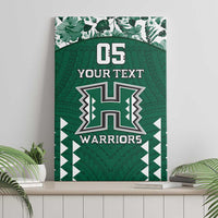 Custom Hawaii Football Canvas Wall Art Rainbow Warriors Tropical Vibes - Polynesian Pride