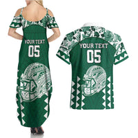 Custom Hawaii Football Couples Matching Summer Maxi Dress and Hawaiian Shirt Rainbow Warriors Tropical Vibes LT05 - Polynesian Pride