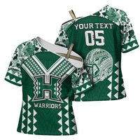 Custom Hawaii Football Cross Shoulder Shirt Rainbow Warriors Tropical Vibes LT05 - Polynesian Pride