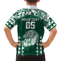 Custom Hawaii Football Family Matching Long Sleeve Bodycon Dress and Hawaiian Shirt Rainbow Warriors Tropical Vibes LT05 - Polynesian Pride