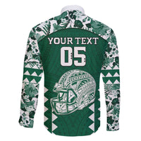 Custom Hawaii Football Family Matching Off The Shoulder Long Sleeve Dress and Hawaiian Shirt Rainbow Warriors Tropical Vibes - Polynesian Pride