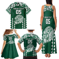 Custom Hawaii Football Family Matching Tank Maxi Dress and Hawaiian Shirt Rainbow Warriors Tropical Vibes - Polynesian Pride