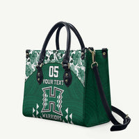 Custom Hawaii Football Leather Bag Rainbow Warriors Tropical Vibes - Polynesian Pride