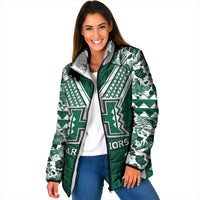 Custom Hawaii Football Padded Jacket Rainbow Warriors Tropical Vibes - Polynesian Pride