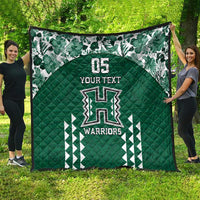 Custom Hawaii Football Quilt Rainbow Warriors Tropical Vibes - Polynesian Pride
