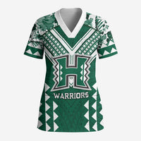 Custom Hawaii Football Scrub Top Rainbow Warriors Tropical Vibes - Polynesian Pride