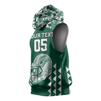Custom Hawaii Football Sleeveless Hoodie Rainbow Warriors Tropical Vibes - Polynesian Pride