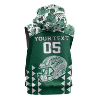 Custom Hawaii Football Sleeveless Zip Hoodie Rainbow Warriors Tropical Vibes - Polynesian Pride