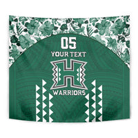 Custom Hawaii Football Tapestry Rainbow Warriors Tropical Vibes - Polynesian Pride
