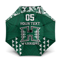 Custom Hawaii Football Umbrella Rainbow Warriors Tropical Vibes - Polynesian Pride