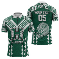 Custom Hawaii Football Zipper Polo Shirt Rainbow Warriors Tropical Vibes - Polynesian Pride